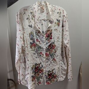 Faded Glory 100% Cotton Floral Blouse